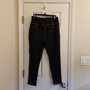 High Rise Stretchy Jeggings w/2 back pockets & white stitching VOOVEEYA XL Curvy